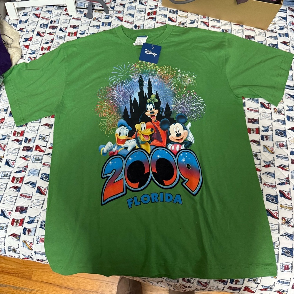 Disney Green T-Shirt with Blue Tag